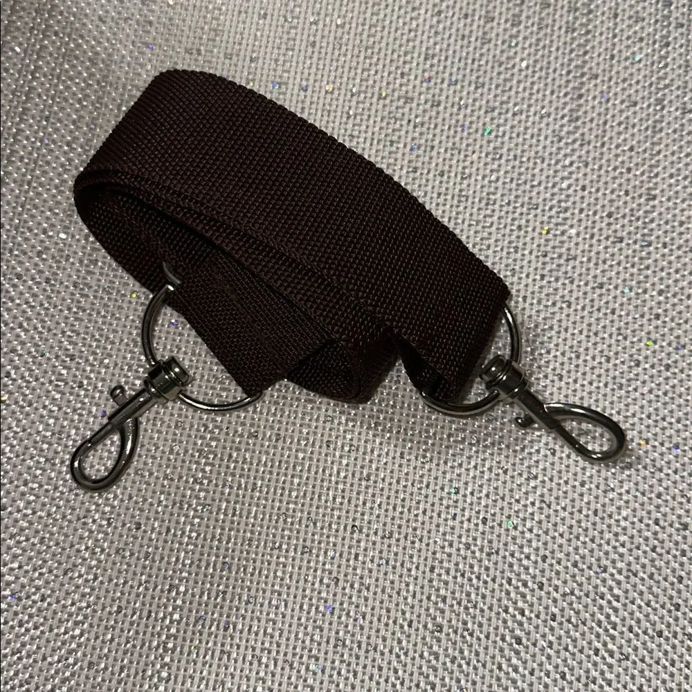 KC Sig Brown Canvas Faux Leather Silver Tone Hardware Duffel Bag with a Strap
